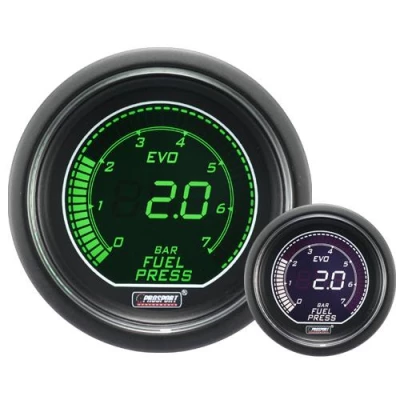 Pression Essence Prosport Manomètre - 52mm - EVO - Blanc/Vert 3 Pression Essence Prosport Manomètre - 52mm - EVO - Blanc/Vert