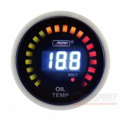 Température Huile/Voltmètre - 2 En 1 - Prosport Manomètre - LCD - 52 Mm