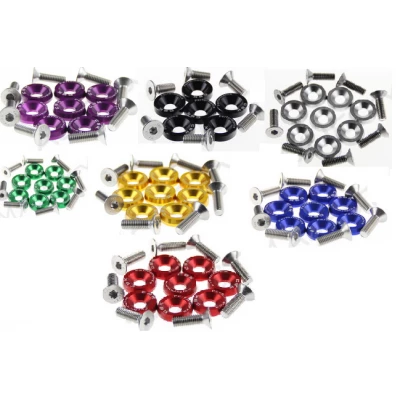 Rondelles Anodisées + Vis Anodisées CSK Performance 3 Rondelles Anodisées + Vis Anodisées CSK Performance